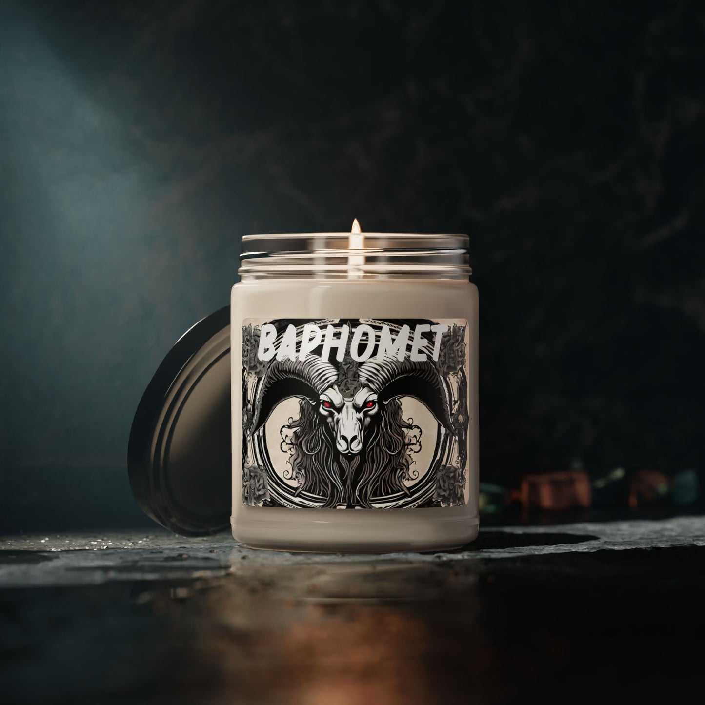 Baphomet Inspired Candle, Witchcraft Ritual Candle, Gothic Home Decor, Black Candle, Occult Gift, Alternative Candles, Dark Themed Candle