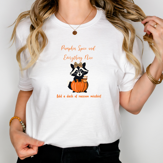 Bella + Canvas 'Pumpkin Spice & Raccoon Mischief' Fall Tee