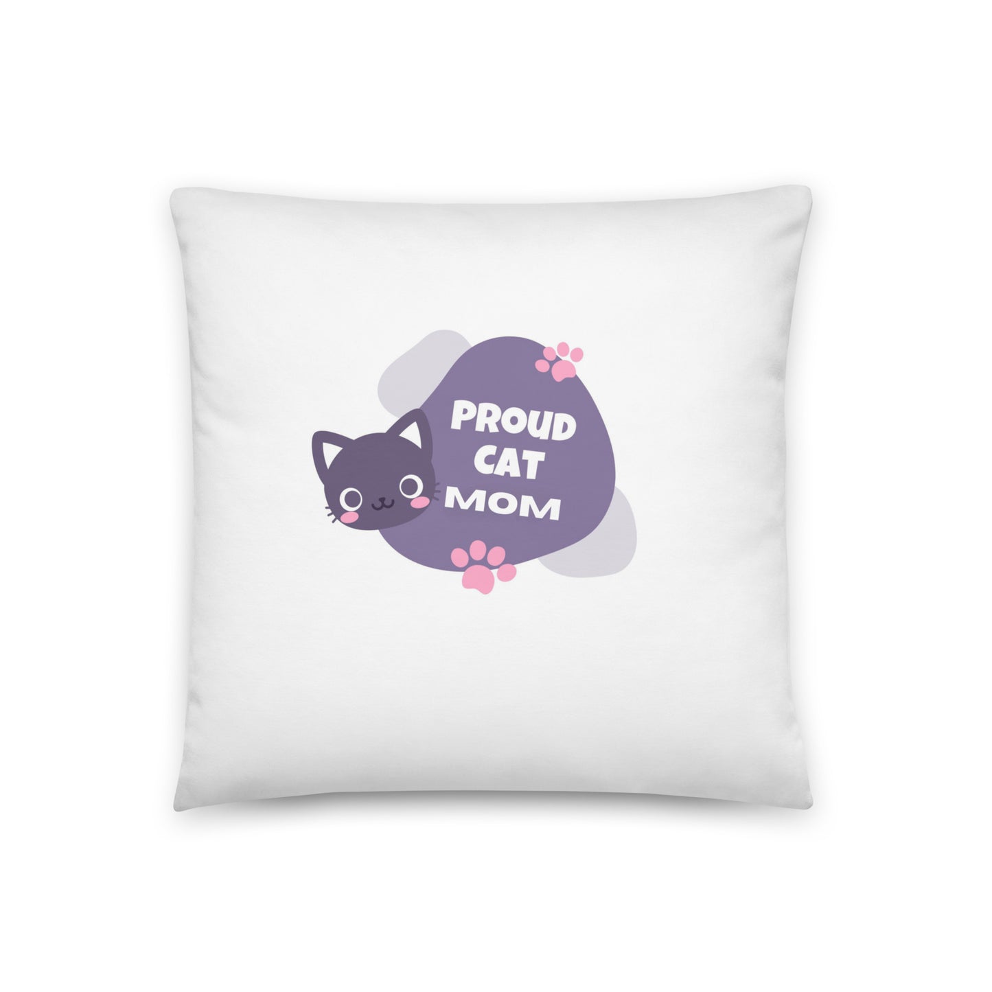 Proud Cat Mom Throw Pillow - Ultimate Home Decor Accent Embellished with Stunning Cat Mom Design