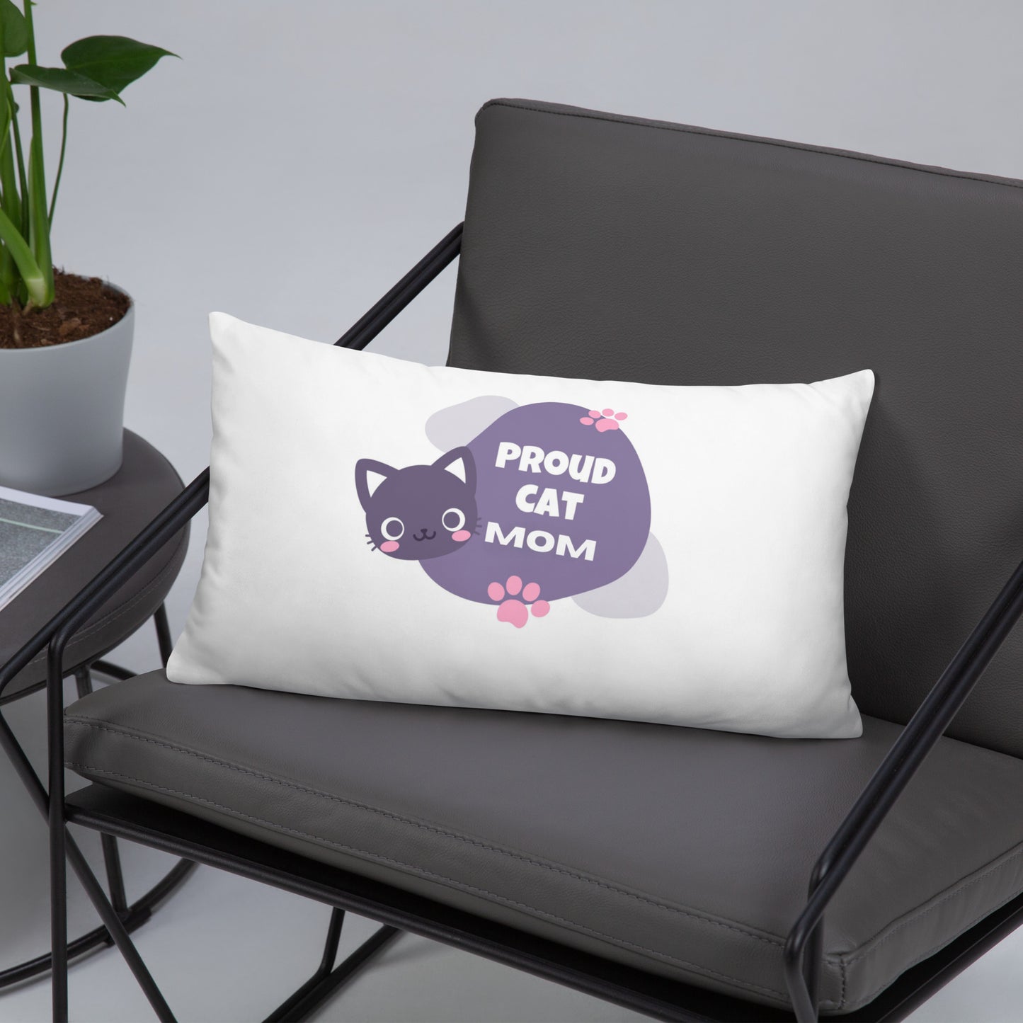 Proud Cat Mom Throw Pillow - Ultimate Home Decor Accent Embellished with Stunning Cat Mom Design