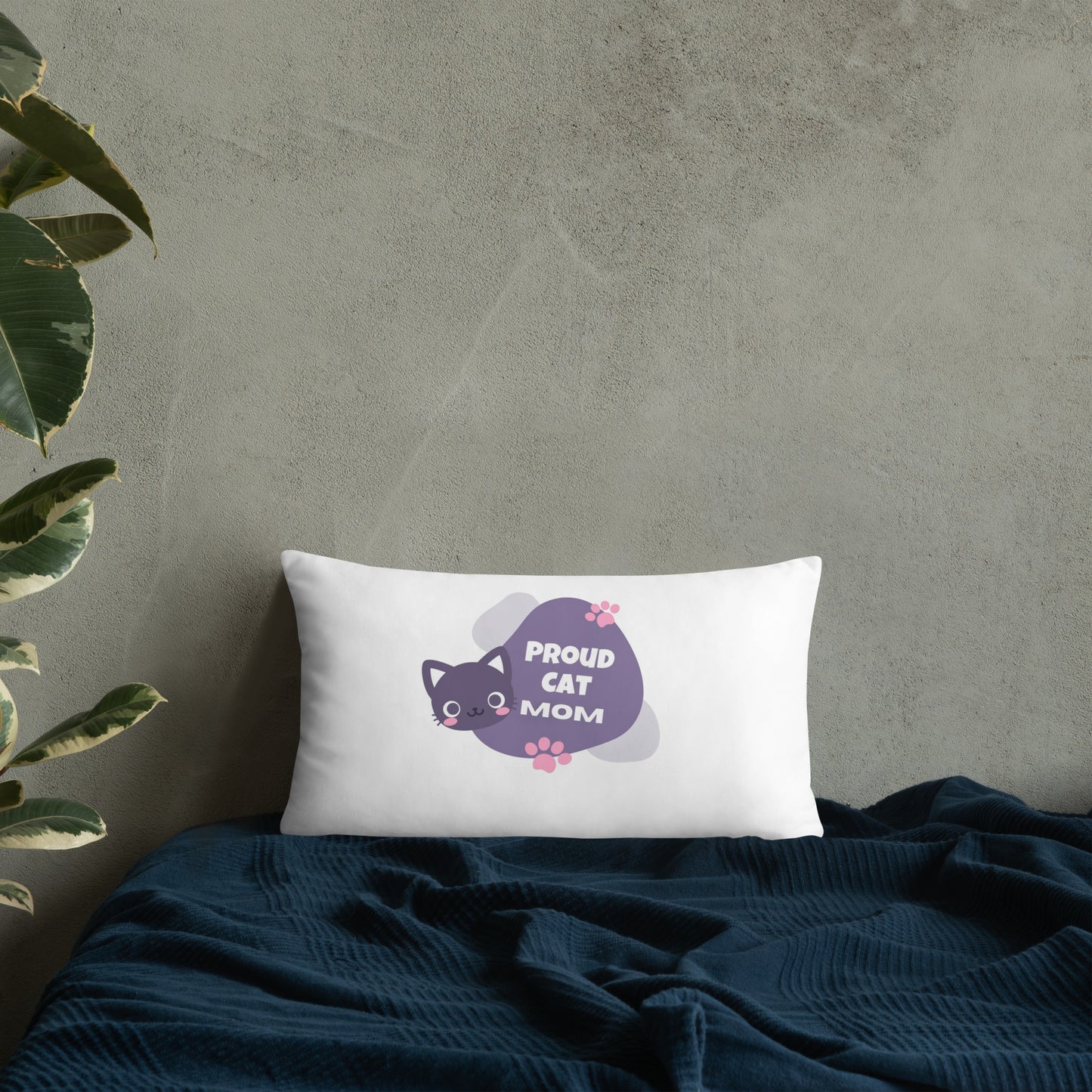 Proud Cat Mom Throw Pillow - Ultimate Home Decor Accent Embellished with Stunning Cat Mom Design