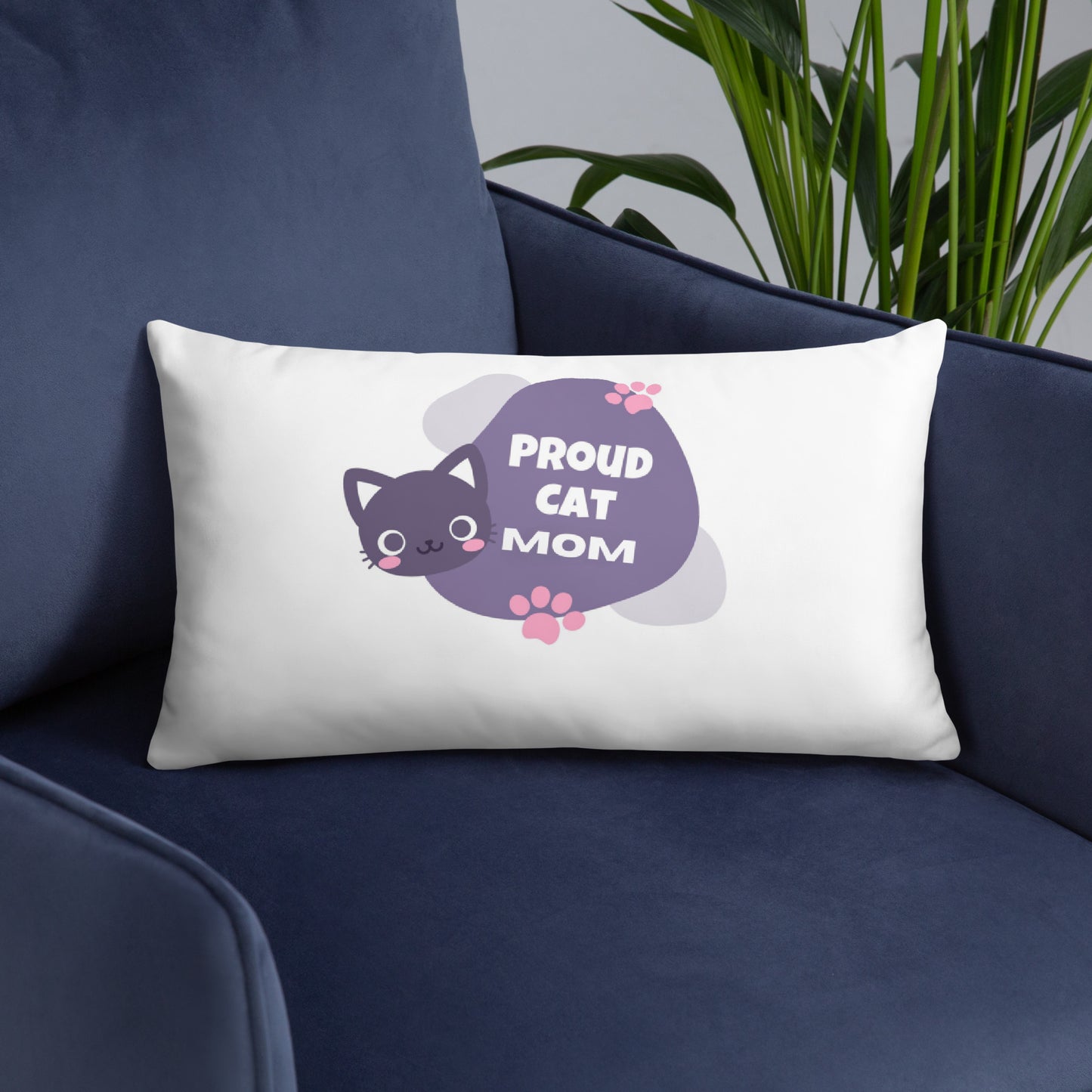 Proud Cat Mom Throw Pillow - Ultimate Home Decor Accent Embellished with Stunning Cat Mom Design