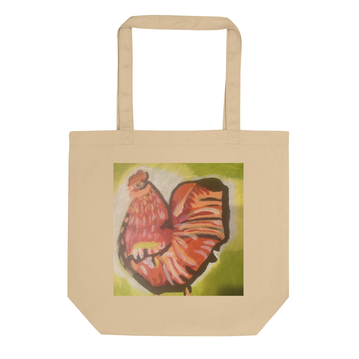 Eco-Friendly Cotton Tote Bag with Adorable Chicken Design Original Artwork