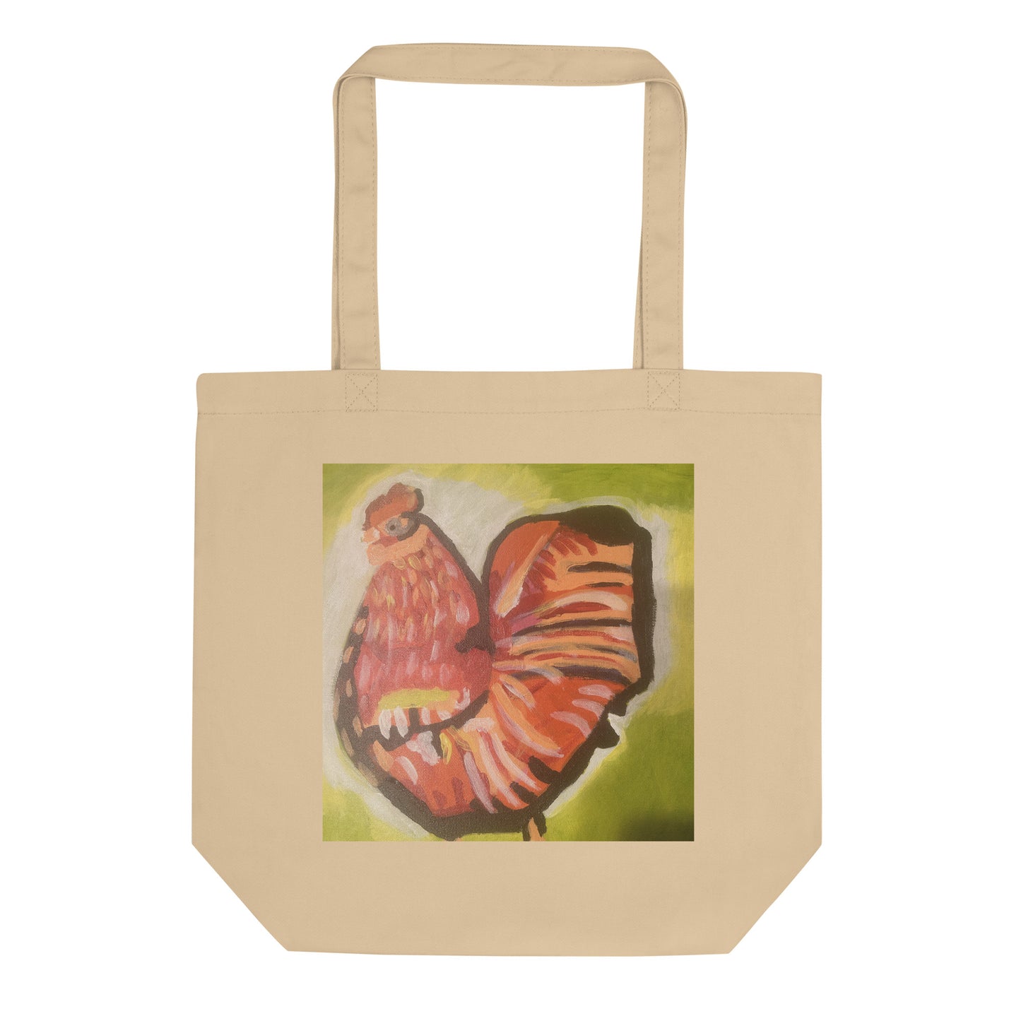 Eco-Friendly Cotton Tote Bag with Adorable Chicken Design Original Artwork