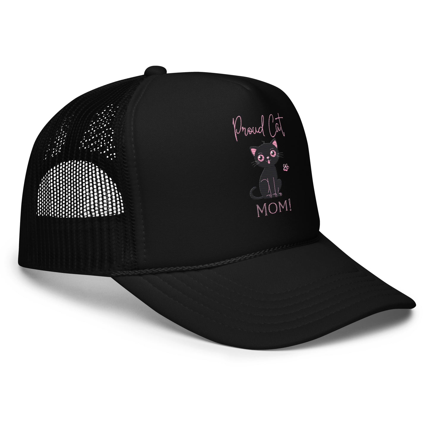 Proud Cat Mom Foam Trucker Hat - High-Profile, Adjustable & Multicolor