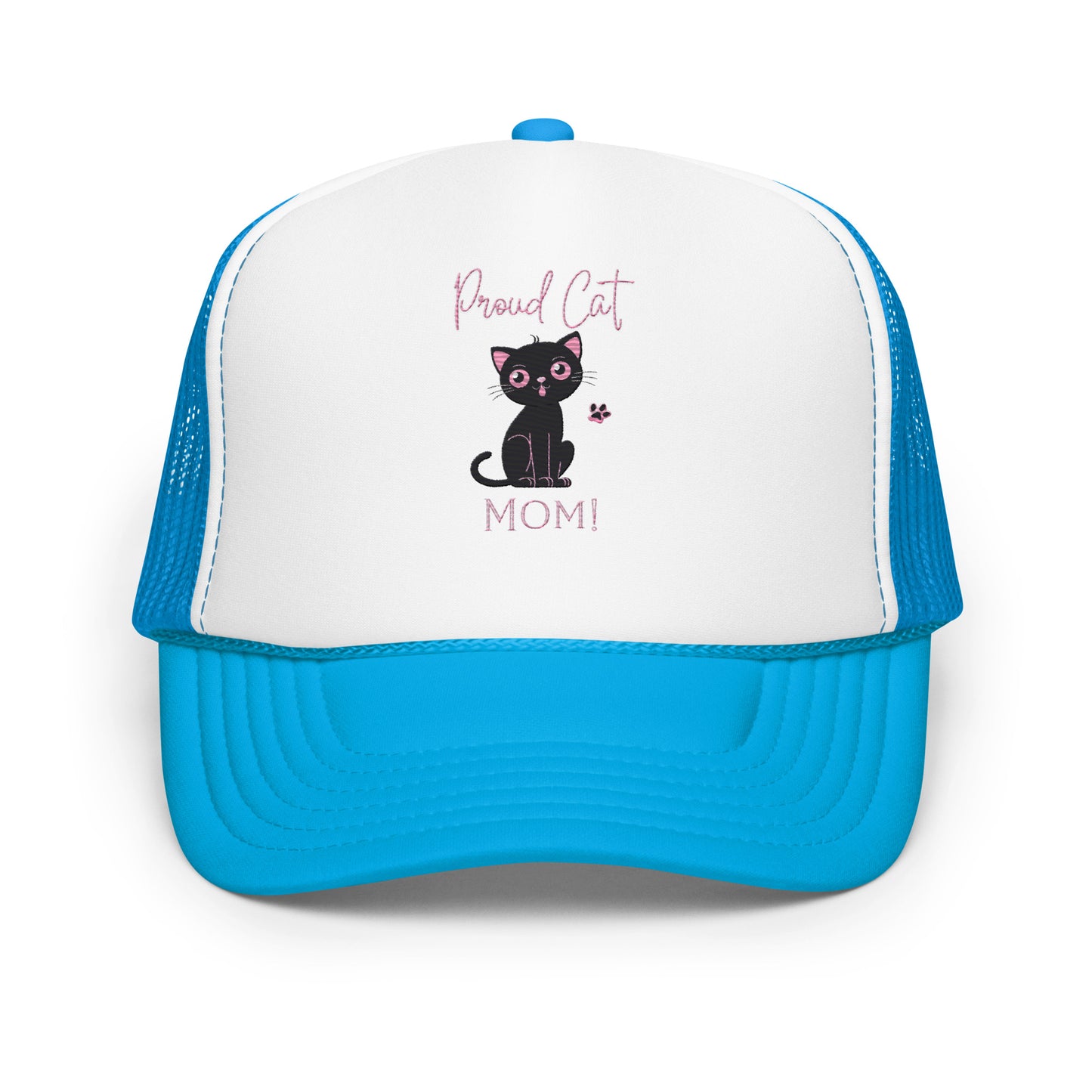 Proud Cat Mom Foam Trucker Hat - High-Profile, Adjustable & Multicolor