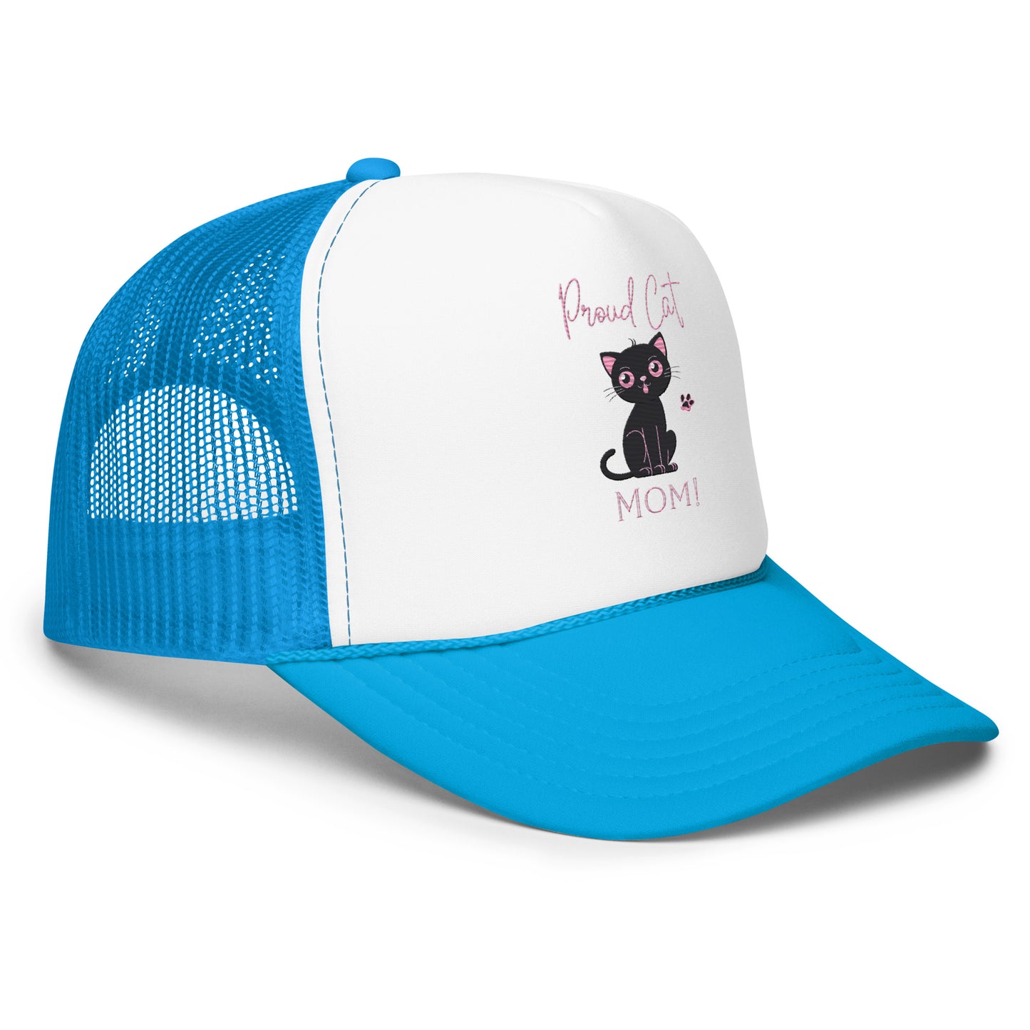 Proud Cat Mom Foam Trucker Hat - High-Profile, Adjustable & Multicolor