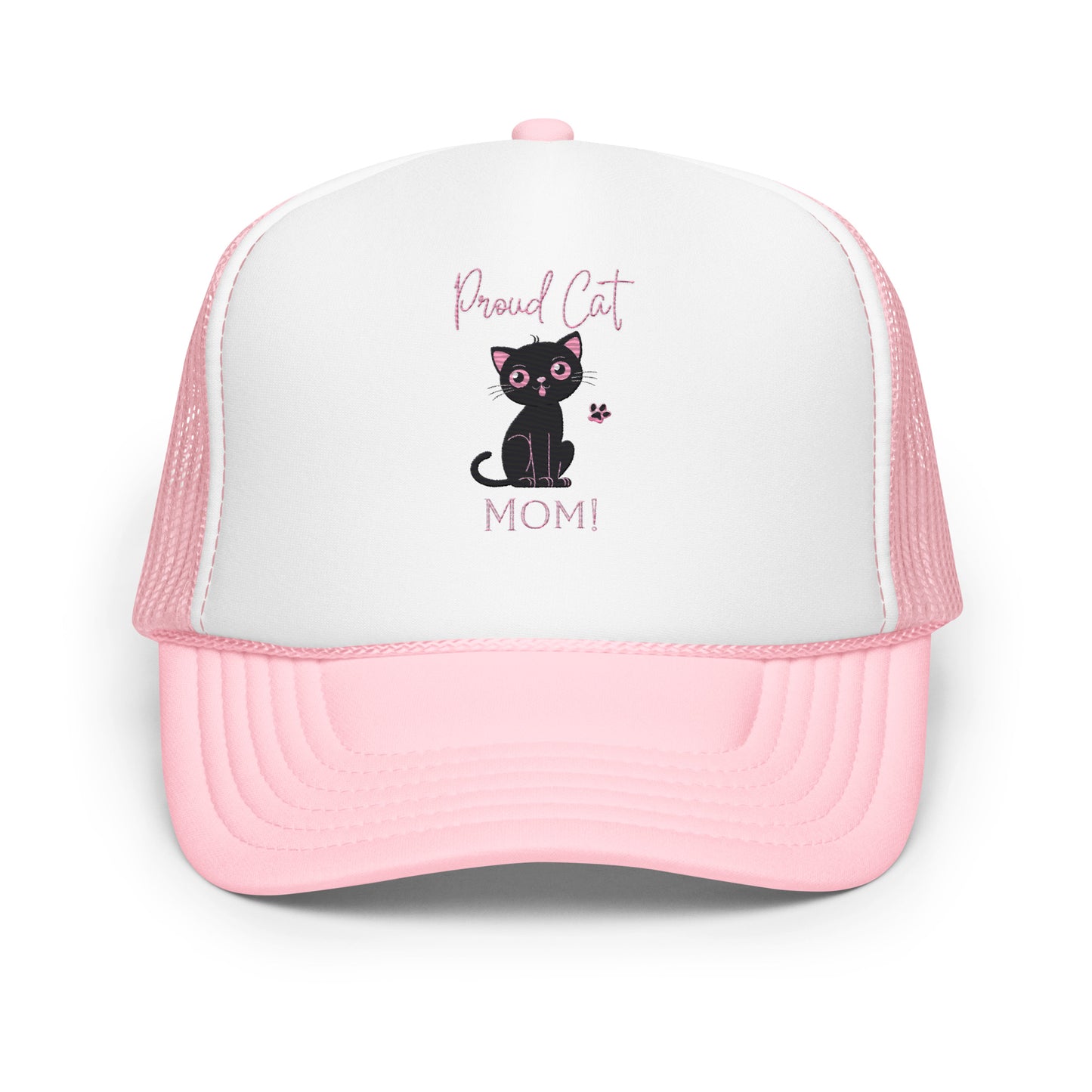 Proud Cat Mom Foam Trucker Hat - High-Profile, Adjustable & Multicolor