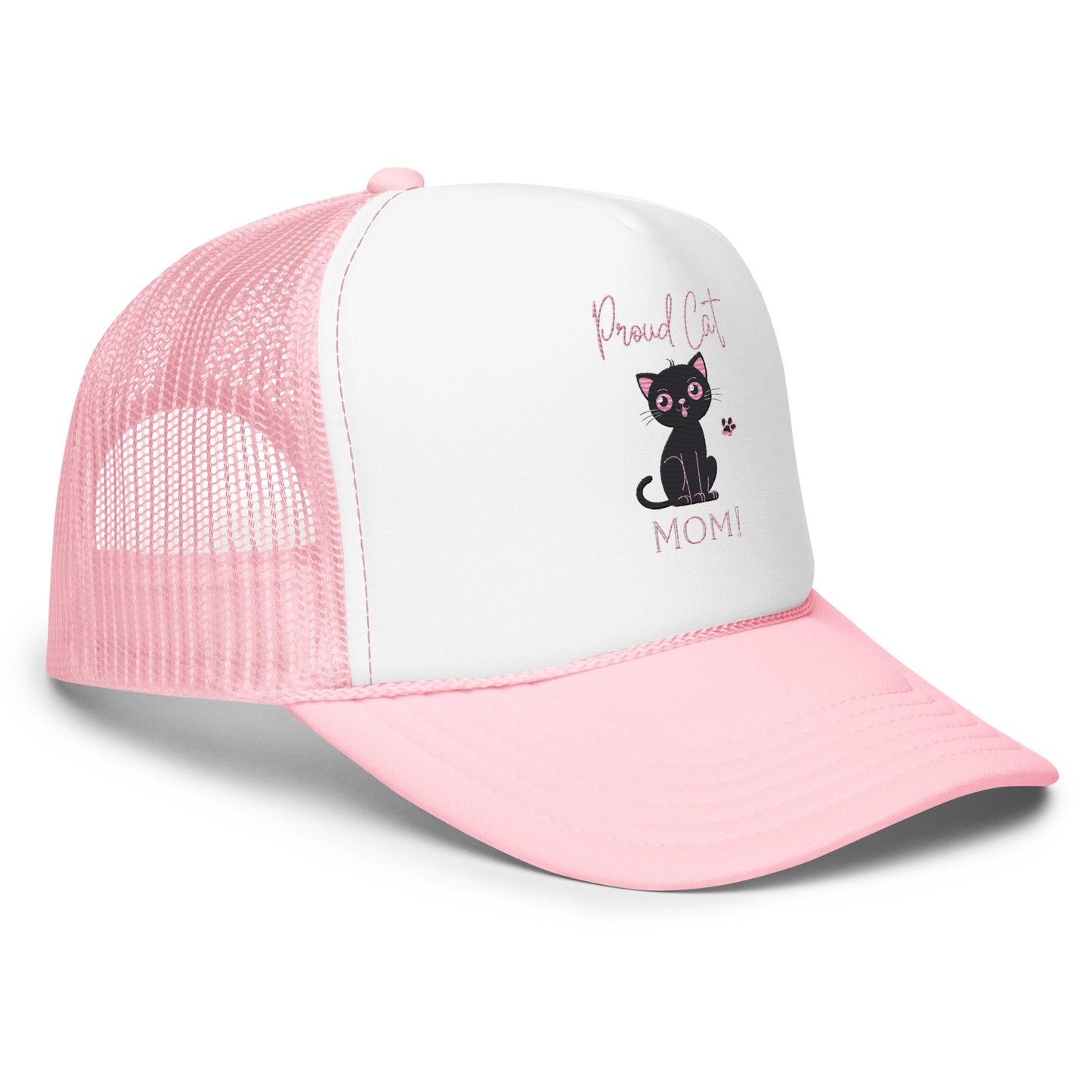 Proud Cat Mom Foam Trucker Hat - High-Profile, Adjustable & Multicolor