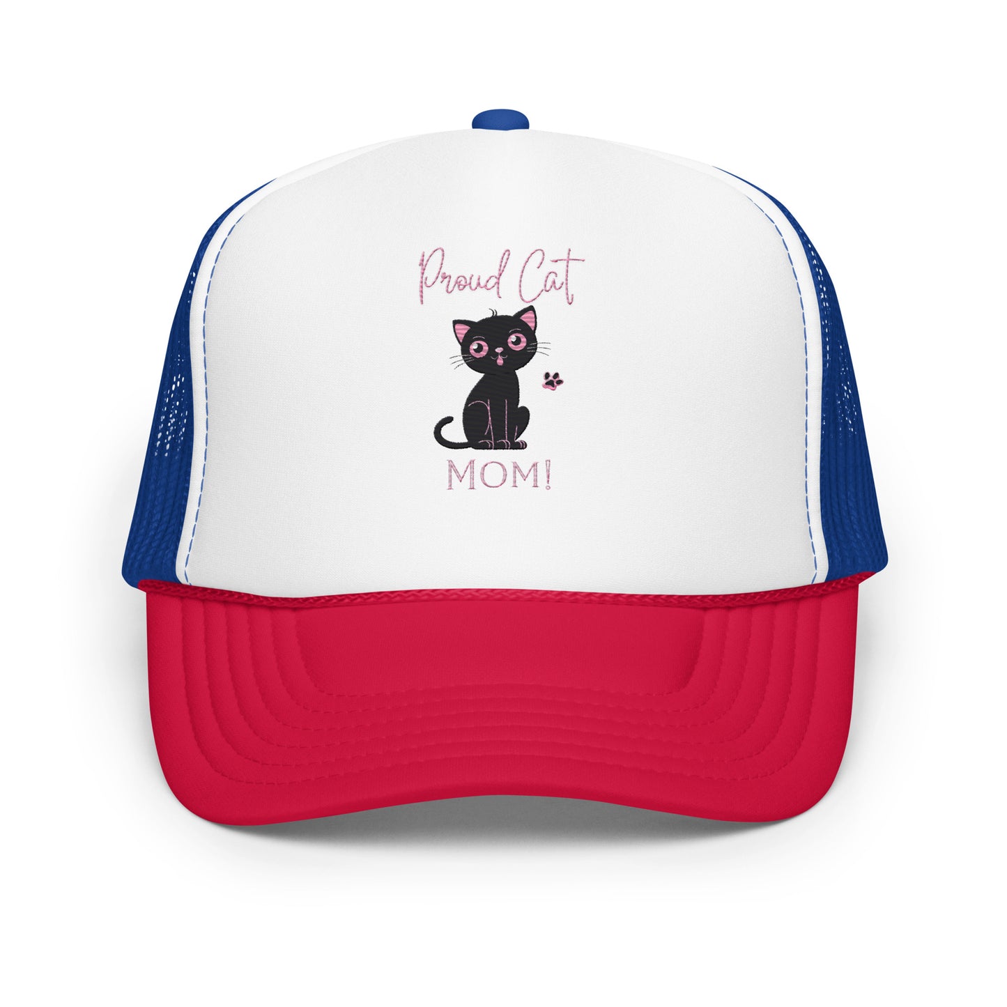 Proud Cat Mom Foam Trucker Hat - High-Profile, Adjustable & Multicolor