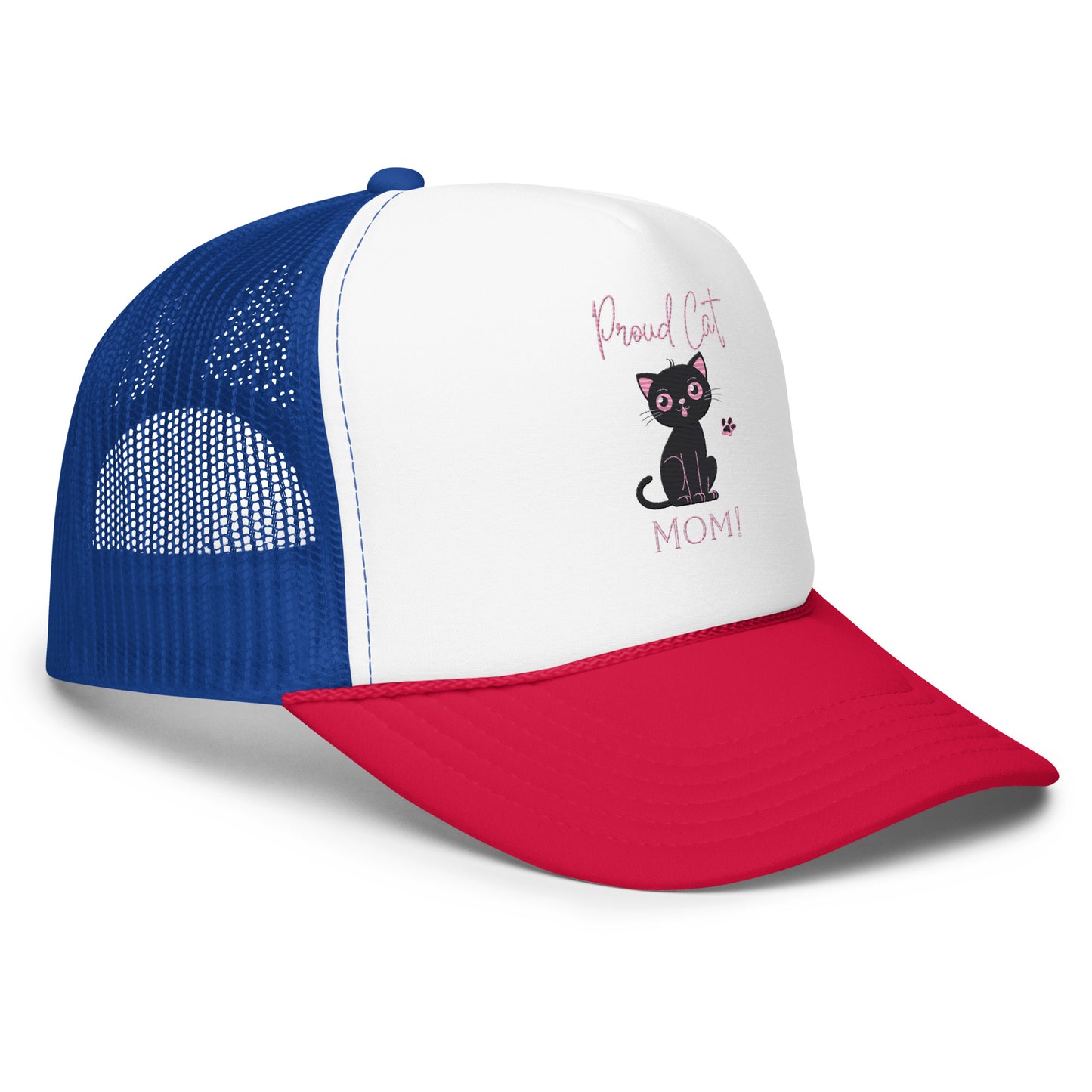 Proud Cat Mom Foam Trucker Hat - High-Profile, Adjustable & Multicolor