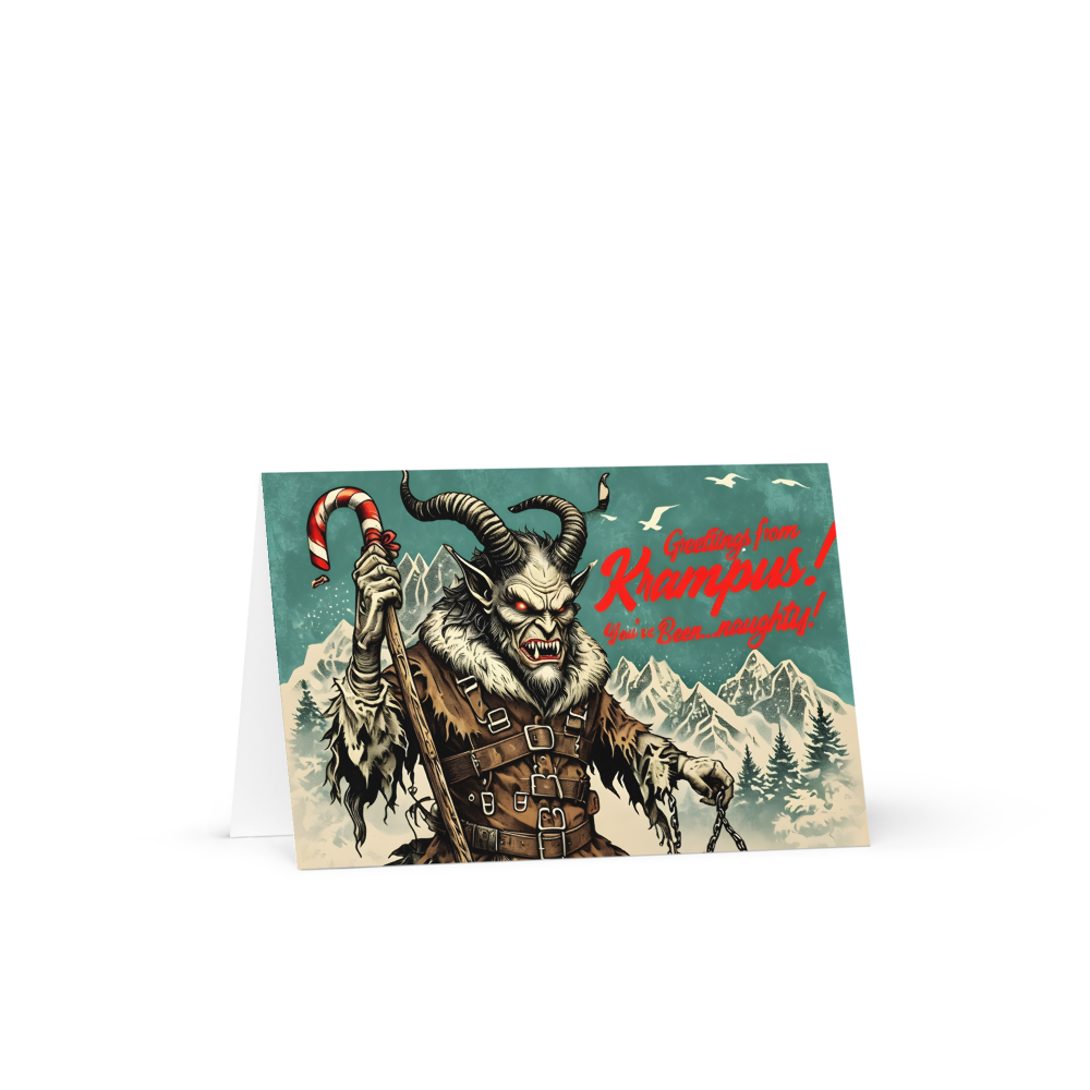 Krampus Holiday Greeting Card - Blank Inside, Perfect for Unique Winter Messages