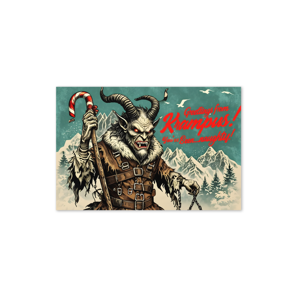 Krampus Holiday Greeting Card - Blank Inside, Perfect for Unique Winter Messages