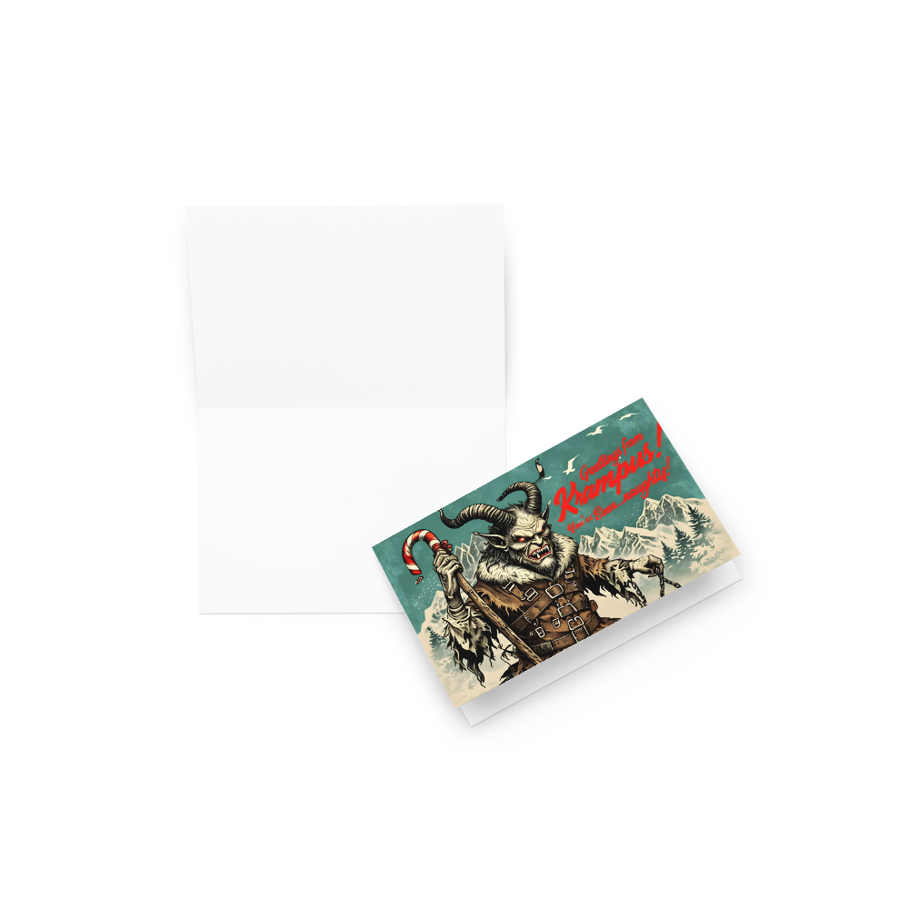 Krampus Holiday Greeting Card - Blank Inside, Perfect for Unique Winter Messages