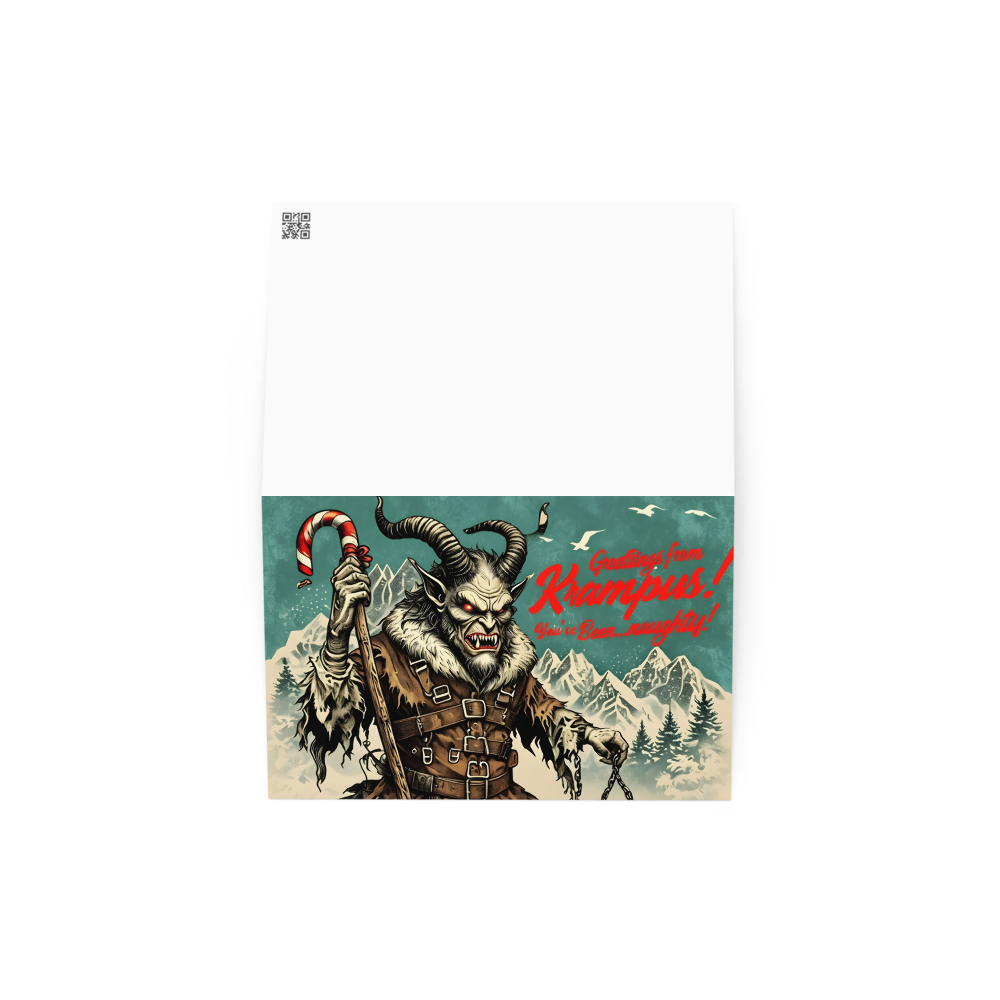 Krampus Holiday Greeting Card - Blank Inside, Perfect for Unique Winter Messages