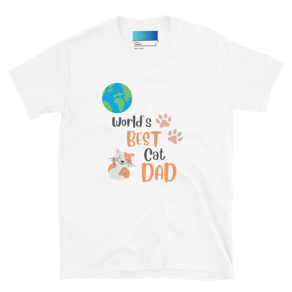 Men's World's Best Cat Dad T-Shirt in White