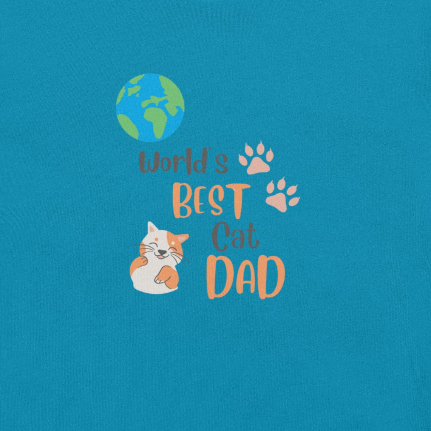 World's Best Cat Dad T-Shirt in Aqua