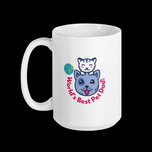 World's Best Pet Dad White Glossy Mug