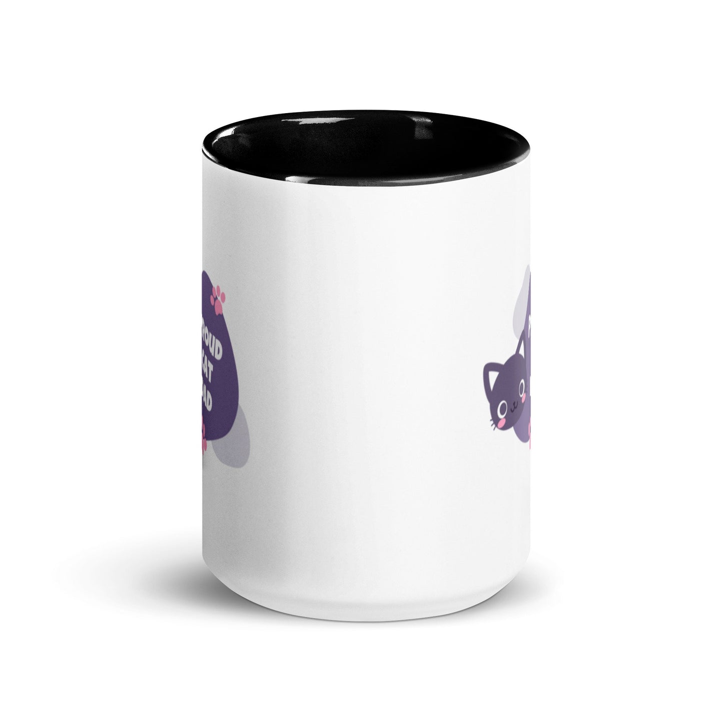 Proud Cat Dad Mug with Color Inside, various colors, cat Dad, gift