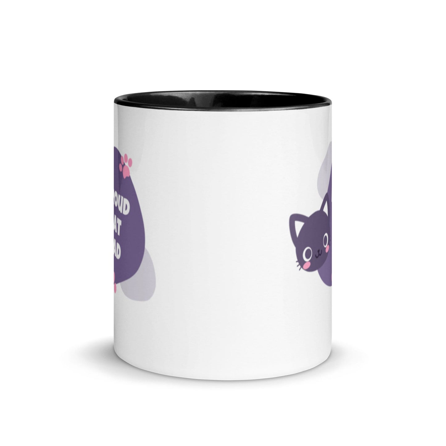 Proud Cat Dad Mug with Color Inside, various colors, cat Dad, gift