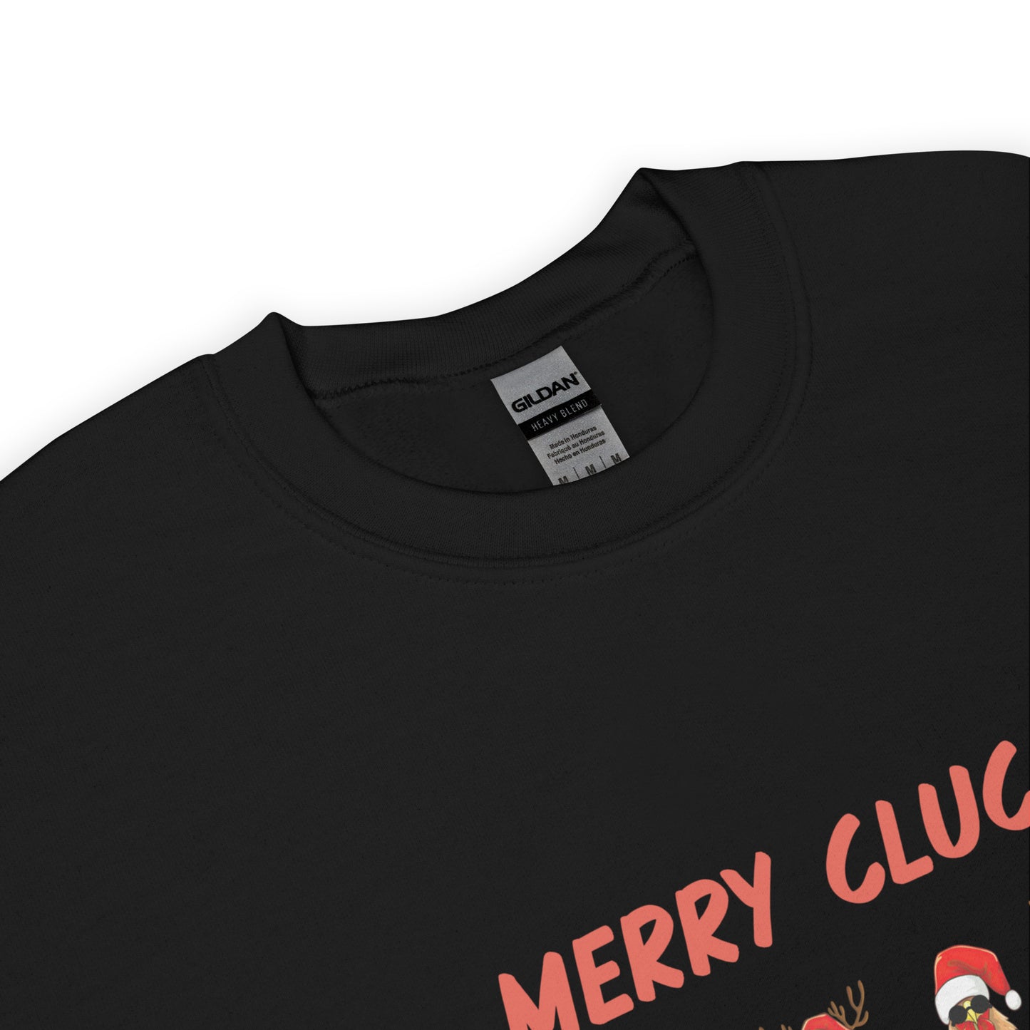 Merry Cluckin' Christmas Unisex Sweatshirt With Athletic Ribbed Knit Collar - Perfect Chicken Lovers' Xmas Apparel