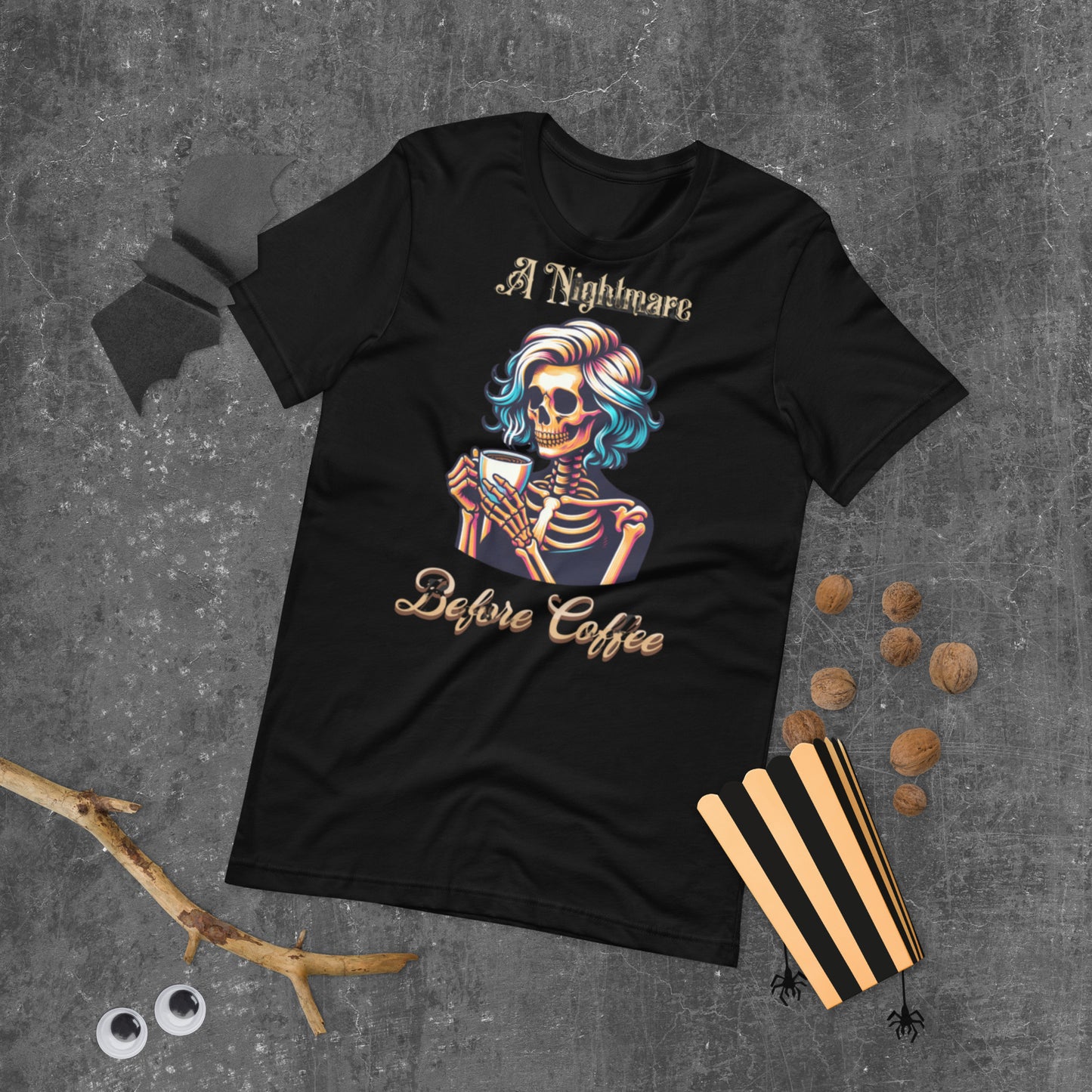 A Nightmare Before Coffee Tee, Coffee lover, Graphic Tee