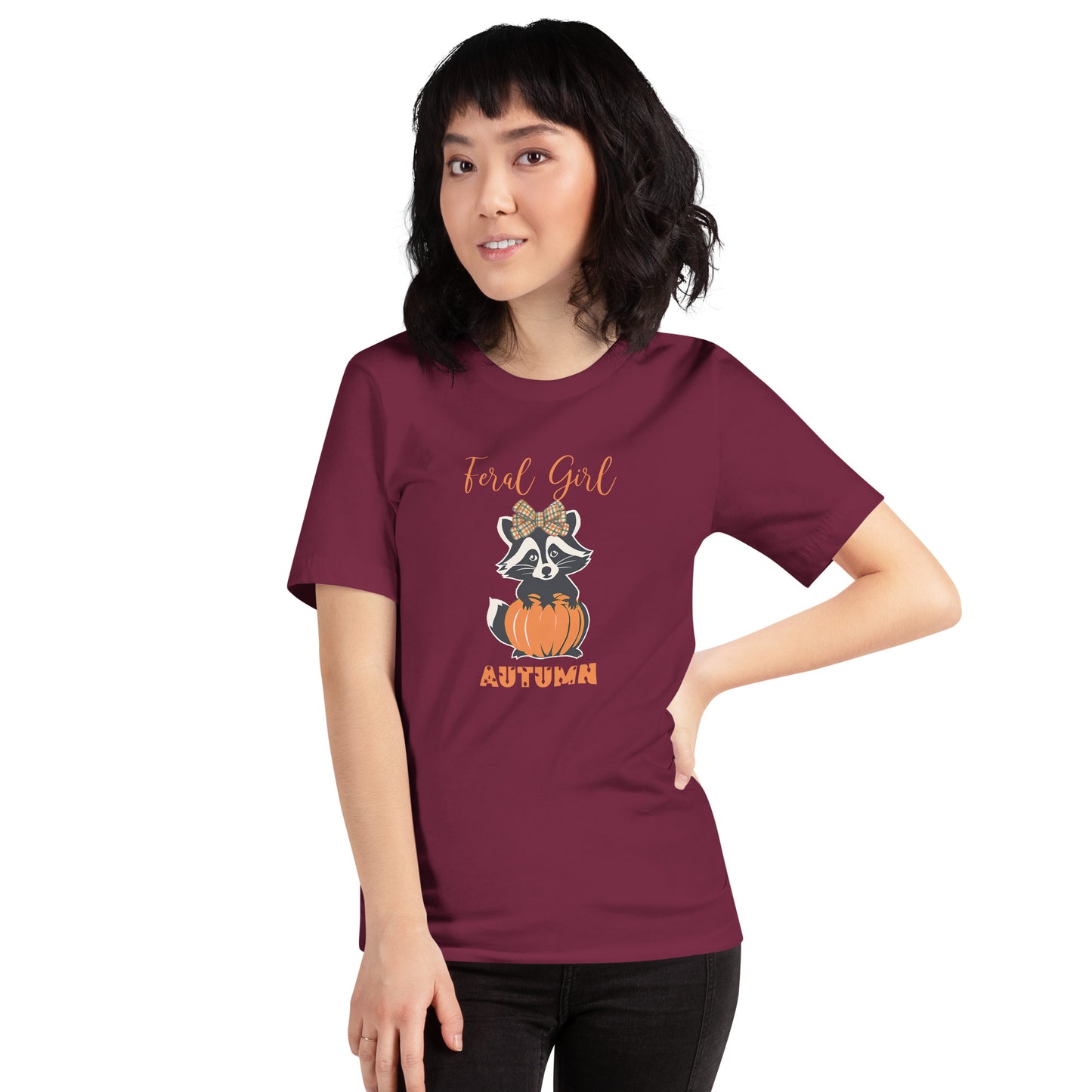 Feral Girl Autumn T-Shirt | Bella + Canvas | Cozy Fall Tee | Raccoon Inspired Apparel