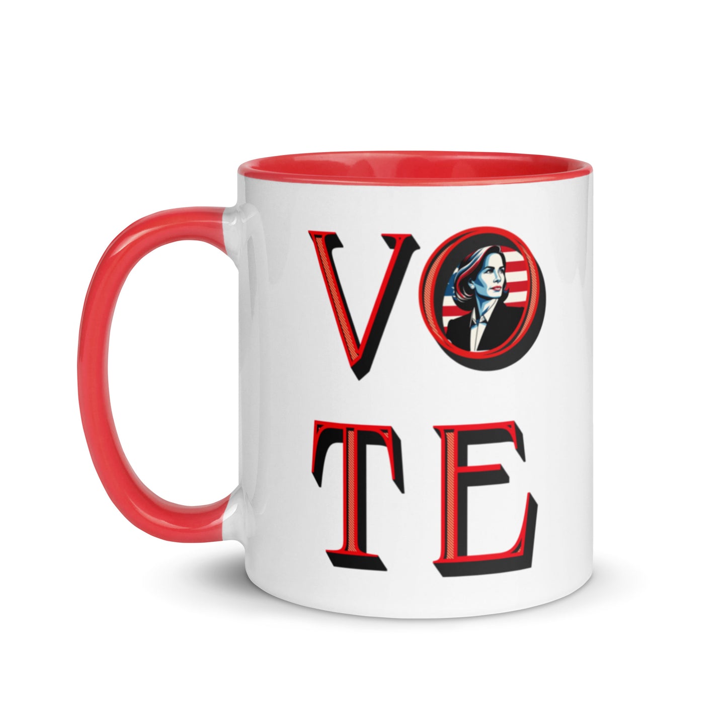 Vote Harris 2024 Ceramic Coffee Mug - 11oz & 15oz - Political Gift with Red Accents