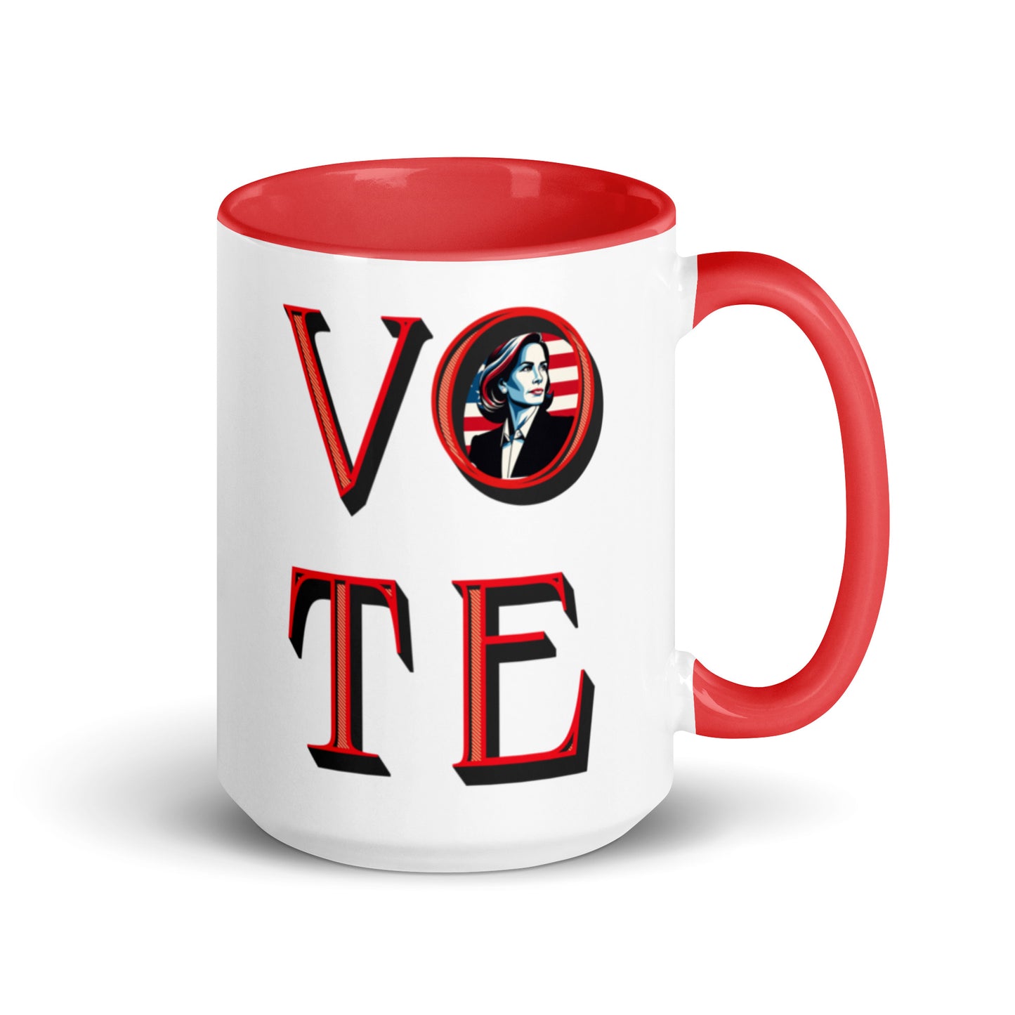 Vote Harris 2024 Ceramic Coffee Mug - 11oz & 15oz - Political Gift with Red Accents