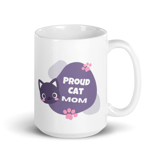 Proud Cat Mom Coffee Mug, cat mom, gift, mothers day, cat lady, cat lover