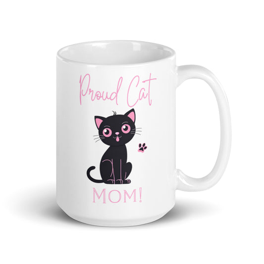 Proud Cat Mom Coffee Mug, cat mom, gift, mothers day, cat lady, cat lover