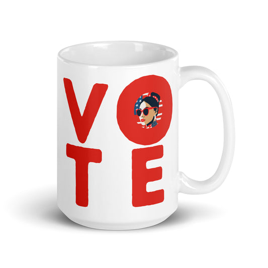 VOTE 2024 Inspirational Ceramic Coffee Mug - Democracy Emphasized Drinkware 11oz/15oz