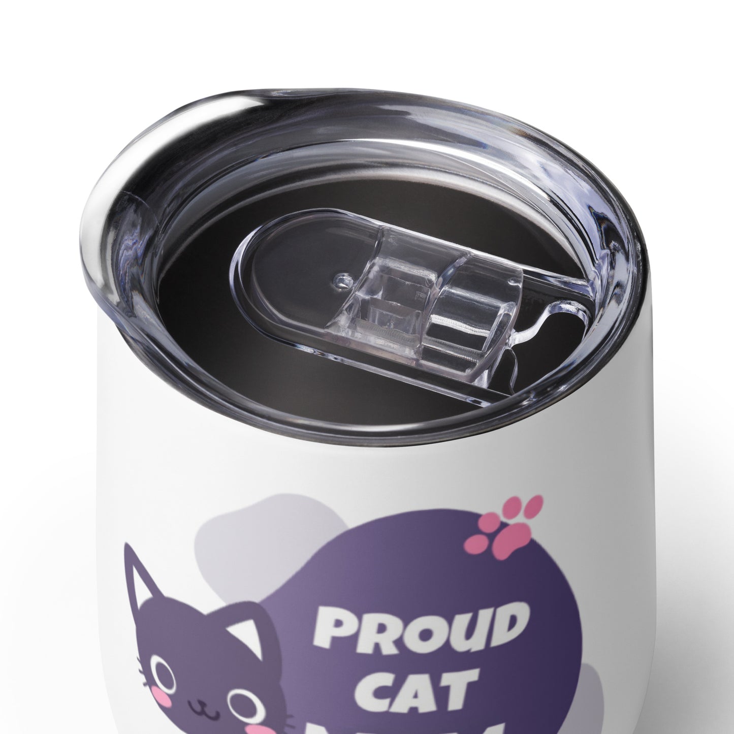 Proud Cat Mom Stainless Steel Premium Wine Tumbler - The Perfect Wine Lover's Gift